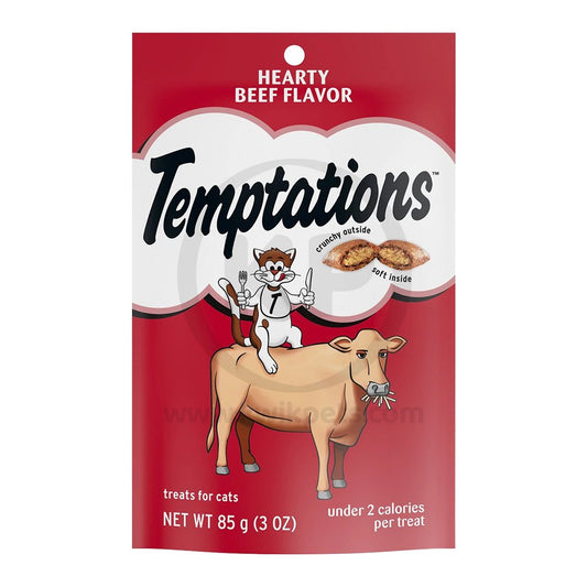 Temptations Classics Crunchy & Soft Adult Cat Treats Hearty Beef, 3-oz, Temptations