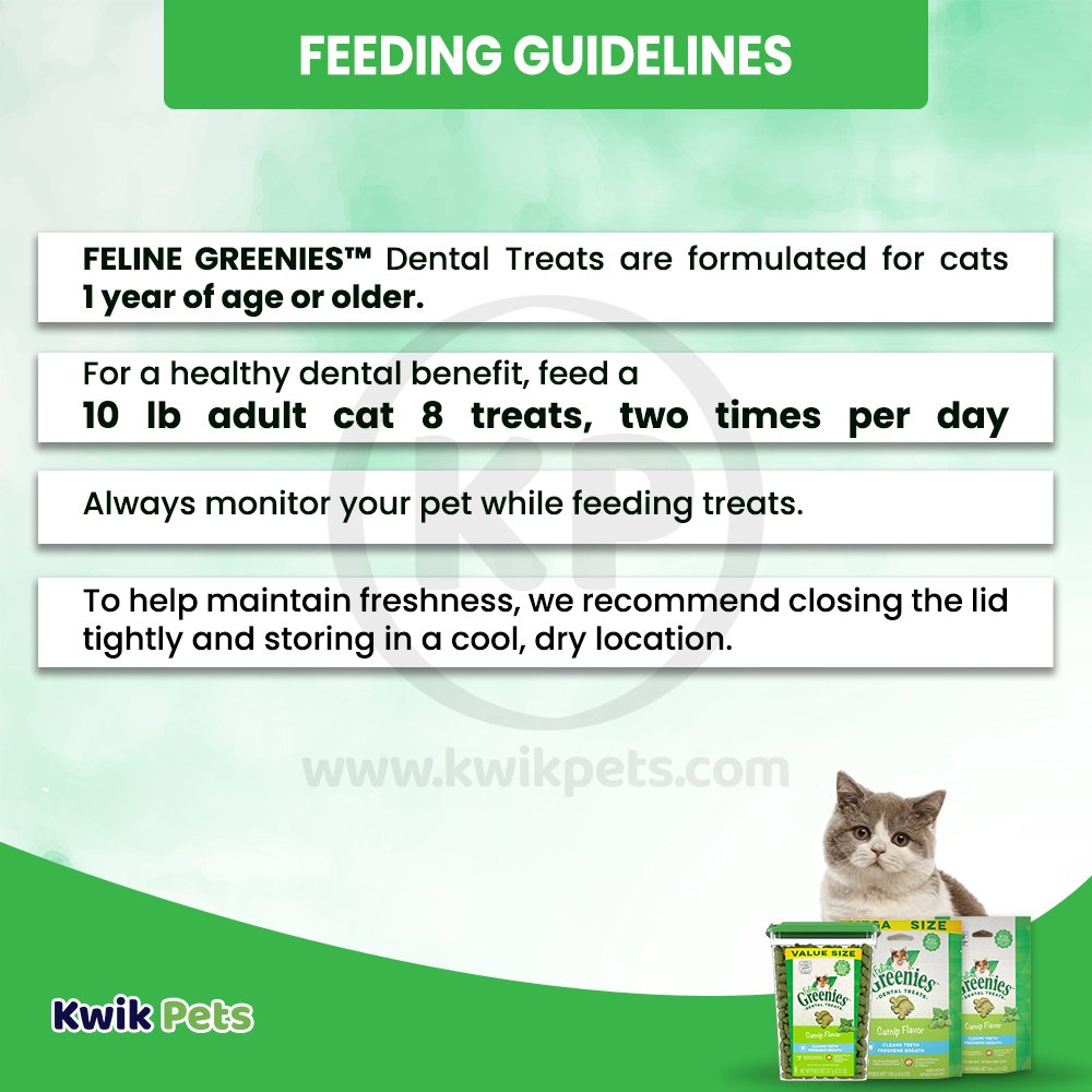 Greenies Feline Adult Cat Dental Treats Catnip, 2.1 oz, Greenies
