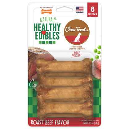 Nylabone Healthy Edibles Longer Lasting Roast Beef Petite 8ct, Nylabone