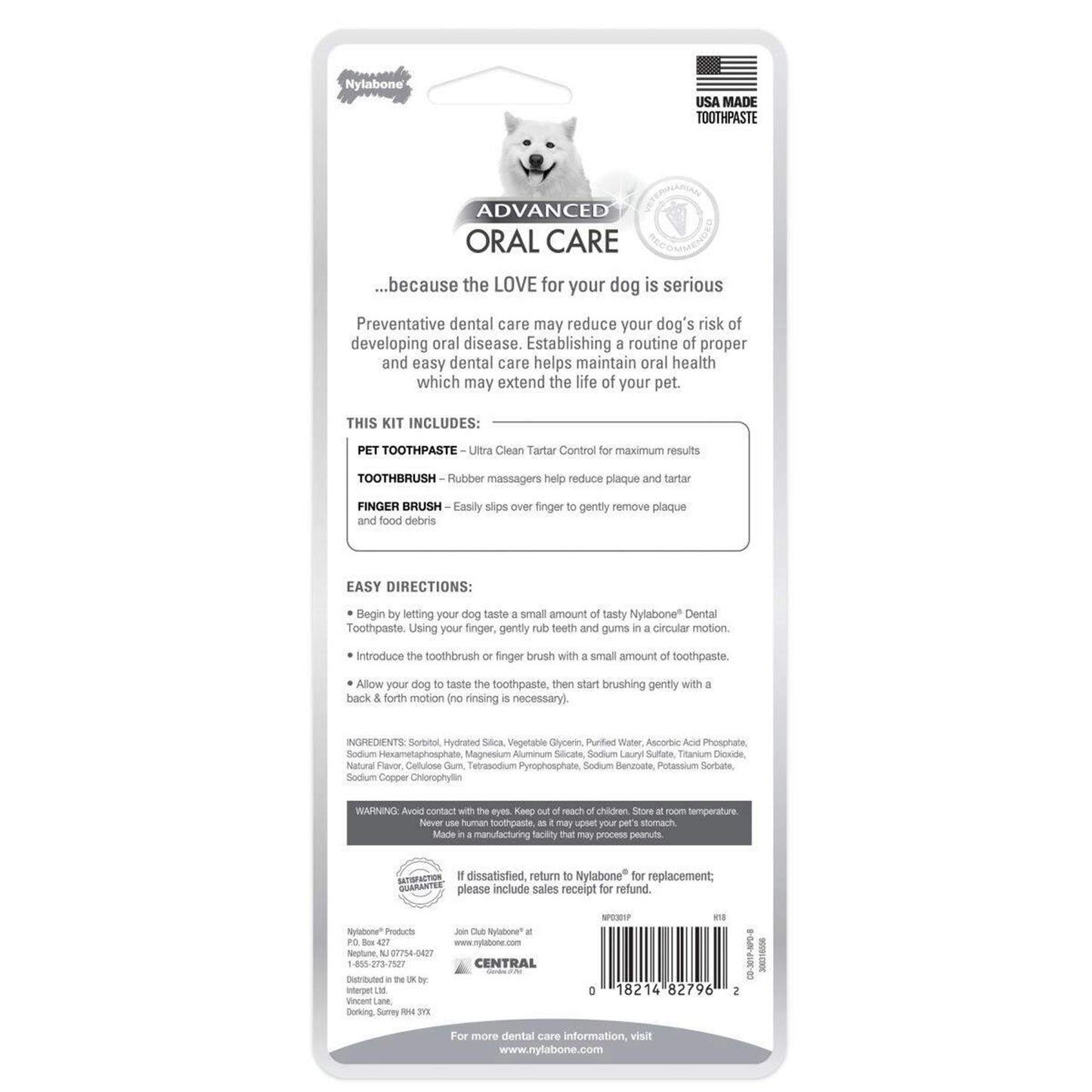 Nylabone Advanced Oral Care Dog Dental Kit Dog, Original, (3 ct), Nylabone