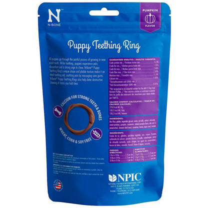 N-Bone Puppy Teething Rings Pumpkin, 7.2 oz, 6 pk, N-Bone