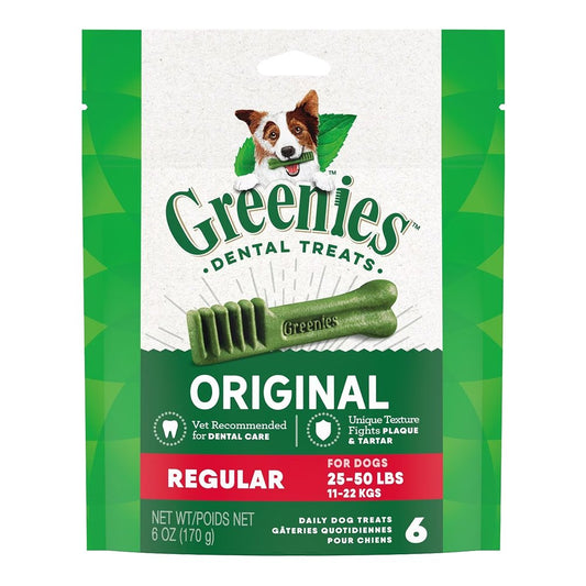 Greenies Dog Dental Treats Original, 6 oz, 6 ct, Regular, Greenies