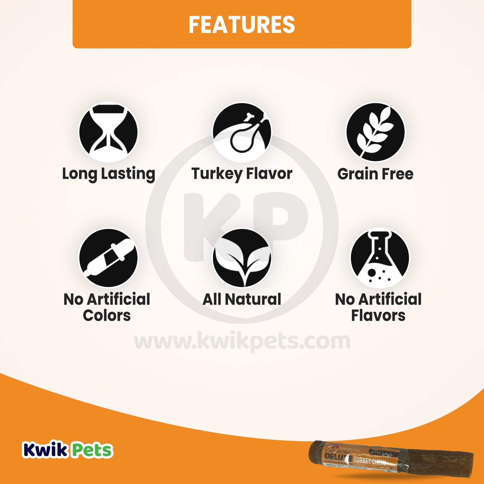 Etta Says! Deluxe Turkey Dog Treats 7 in, Etta Says