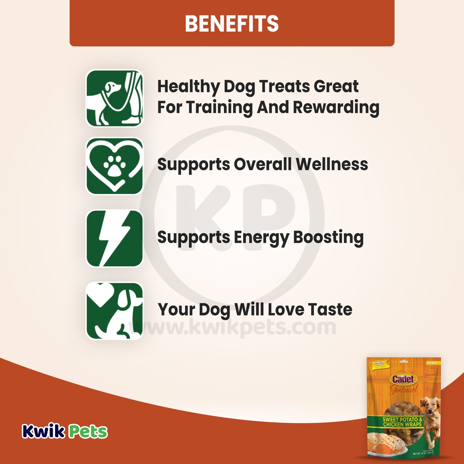 Benefits of Cadet Gourmet Chicken-Wrapped Sweet Potato Dog Treats 14-oz