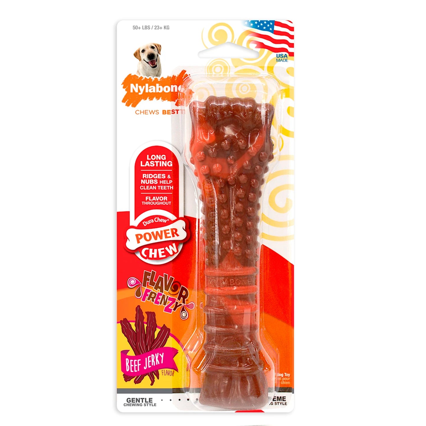 Nylabone Flavor Frenzy Power Chew Dog Toy Beef Jerky Flavor /X-Large/Souper - 50+ lb, Nylabone