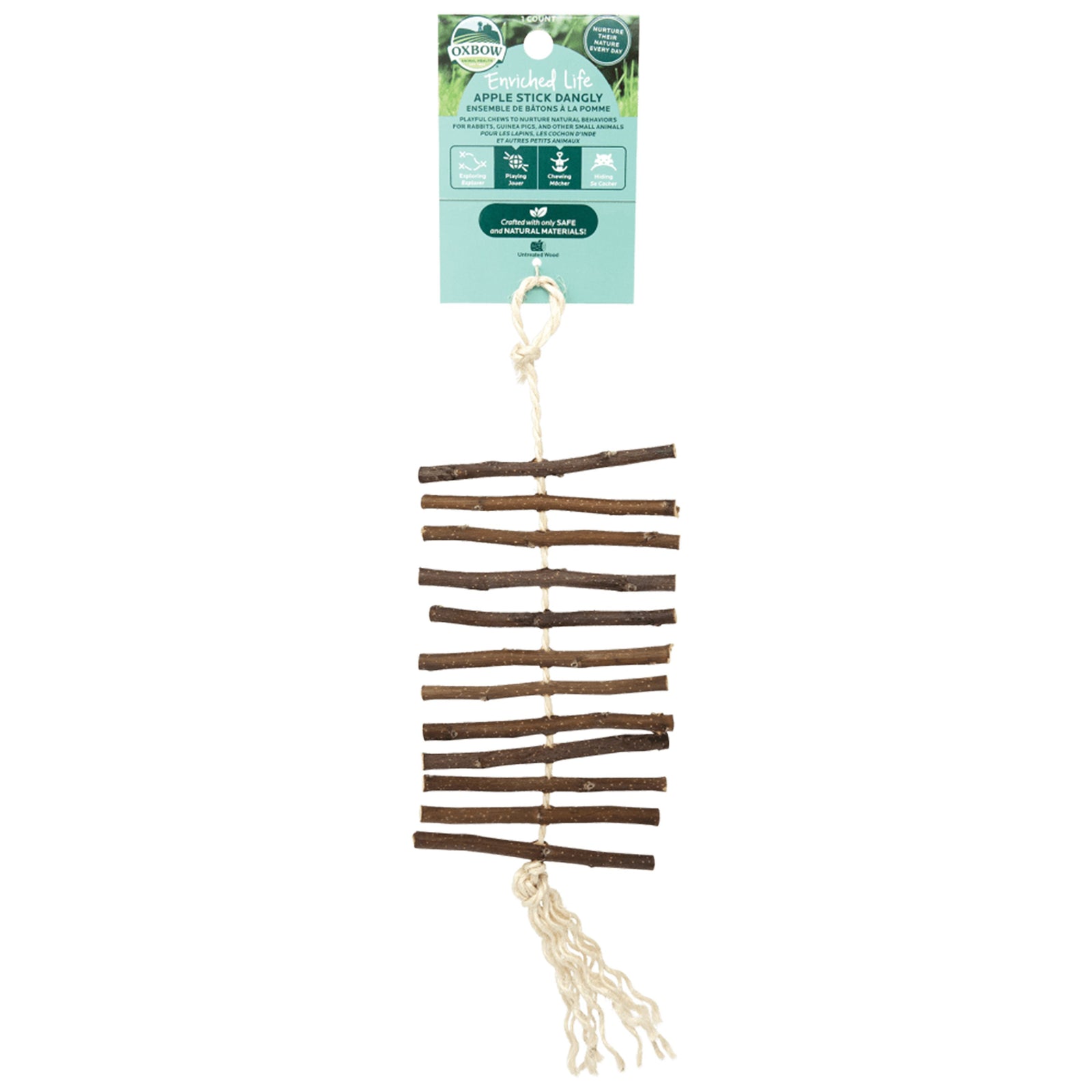 Oxbow Animal Health Enriched Life Apple Stick Dangly Small Animal Toy, One Size, Oxbow