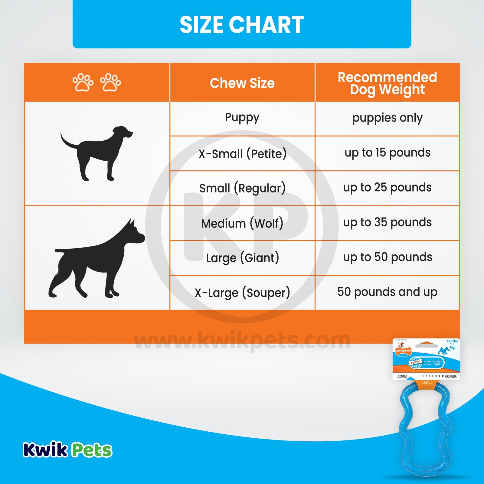 Nylabone Puppy Chew Toy, Teething Toy for Puppies, Puppy Tug Toy Tug Toy, XS/Petite (1 ct), Nylabone