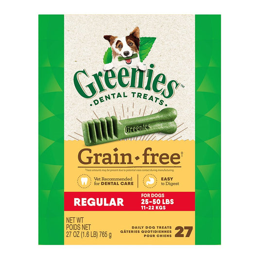 Greenies Grain Free Dog Dental Treats Original, 27 oz, 27 ct, Regular, Greenies