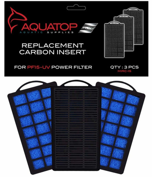 Aquatop Aquarium Carbon Cartridge For Hang On Power Filters For Pf15-uv Power Filter 3 Ct, Aquatop