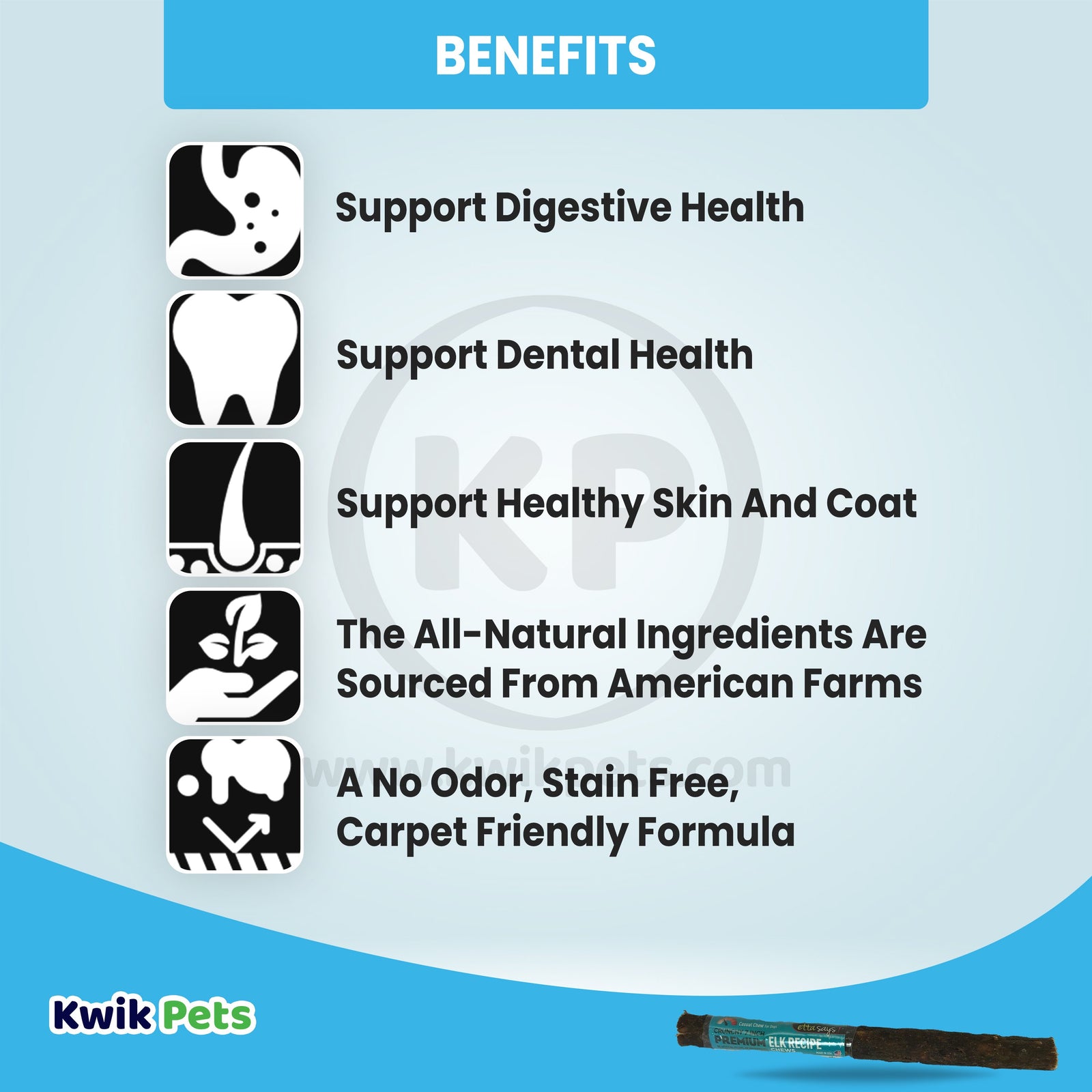 Benefits of Etta Says! Premium Crunchy Rabbit Chews Dog Treat 7-in