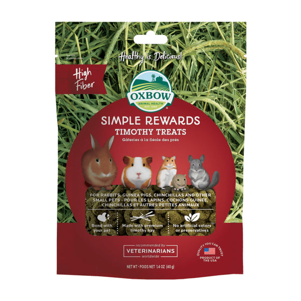 Oxbow Animal Health Simple Rewards High Fiber Timothy Small Animal Treats, 1.4 oz, Oxbow