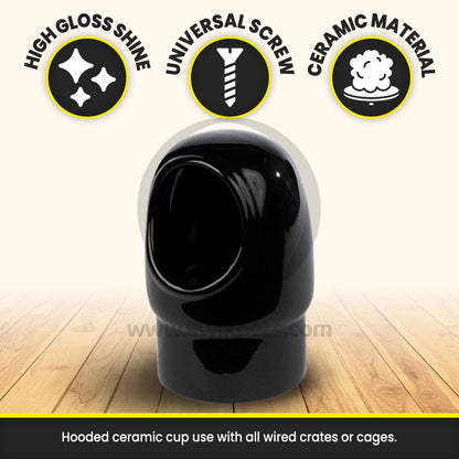 Prevue Pet Products Small Hooded Ceramic Cup with Screw Attachment 4oz, Prevue Pet Products