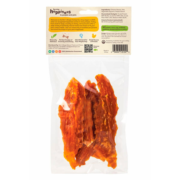 Back of Pet 'n Shape Chik 'n Breast Jerky Dog Treats 4-oz