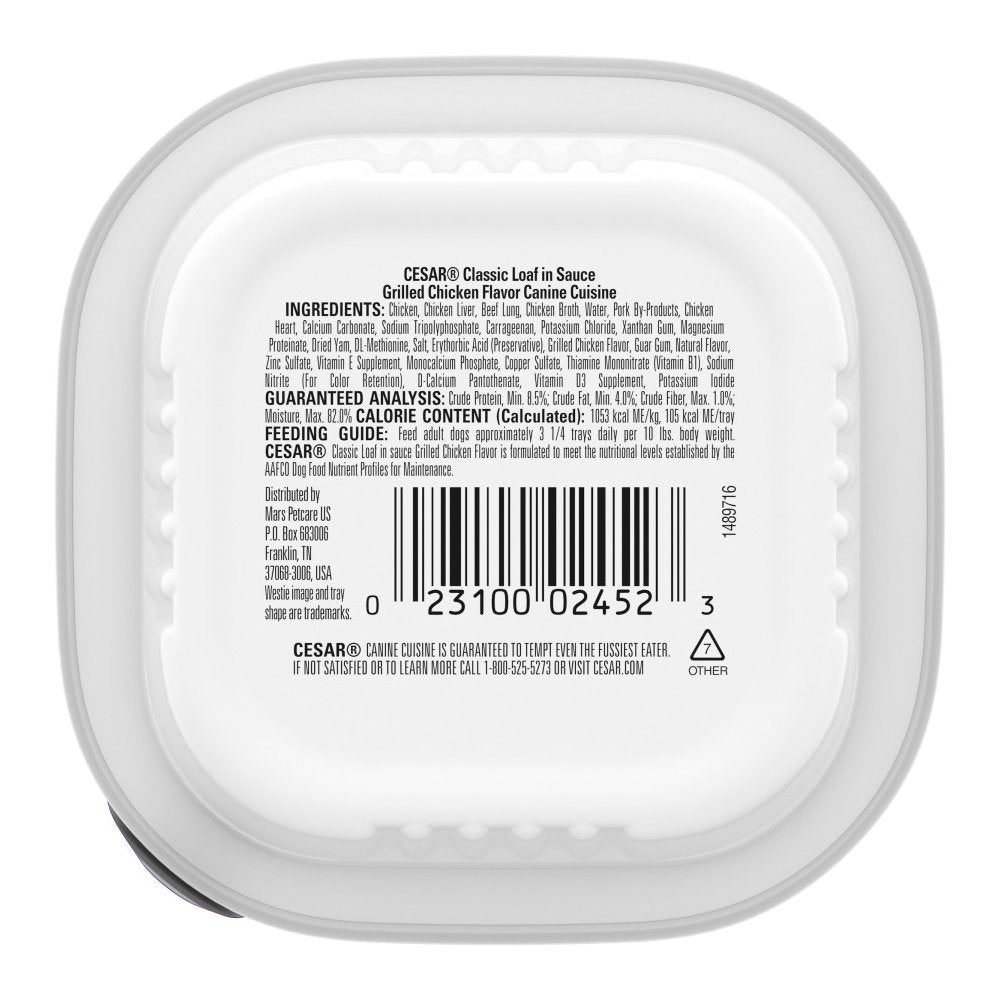 Cesar Classic Loaf in Sauce Adult Wet Dog Food Grilled Chicken 3.5-oz-Image