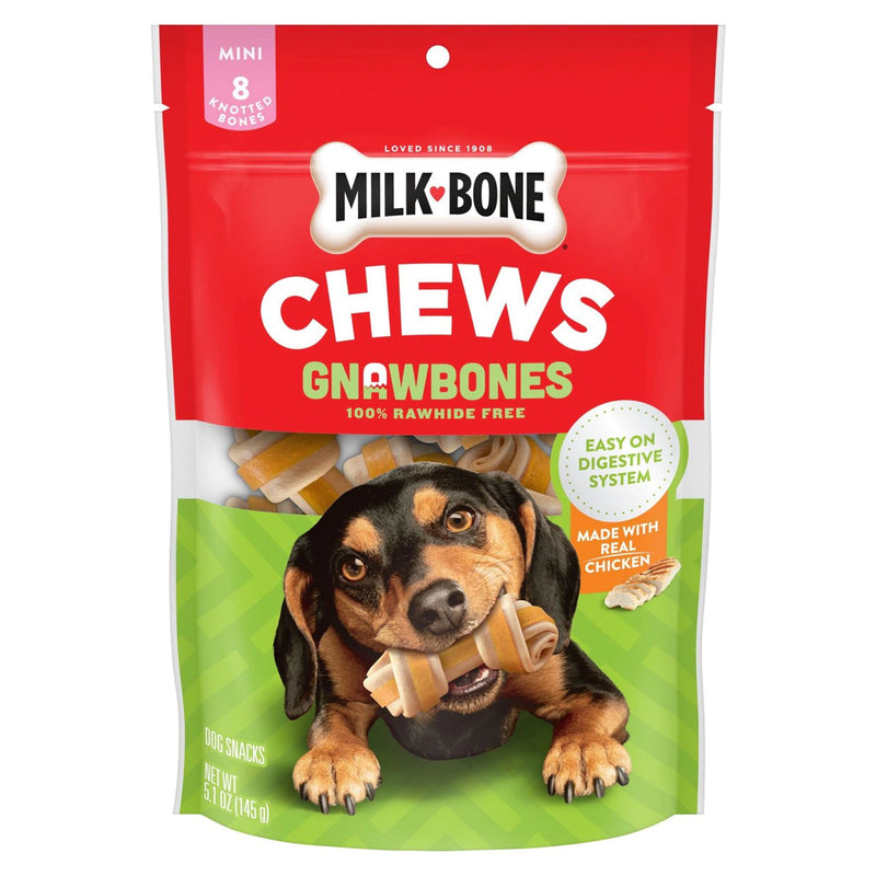Milk-Bone Gnaw Bones Mini Chicken Flavored Bone Dog Treats 5.1oz, Milk-Bone