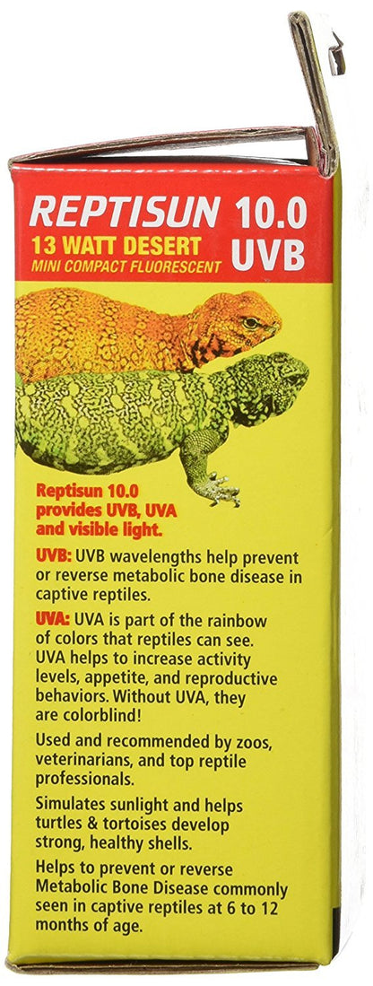 Zoo Med ReptiSun 10.0 UVB Desert Mini Compact Fluorescent 13W, Zoo Med