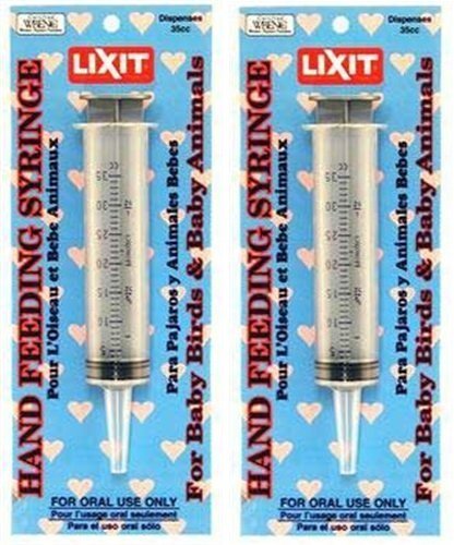 Lixit Hand Feeding Syringe, 35cc, 2 Pack, Lixit