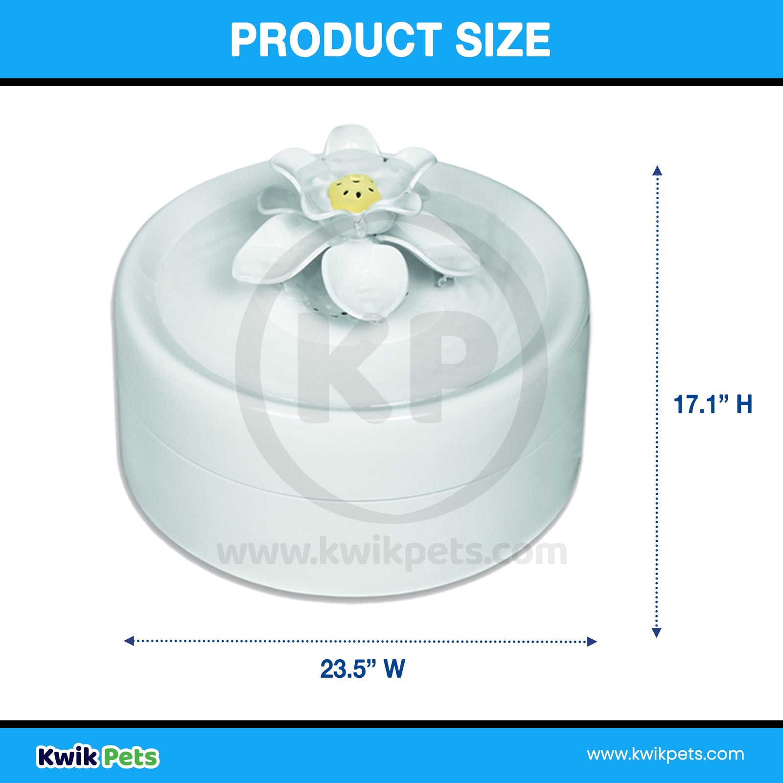 Pioneer Pet Magnolia Fountain-Plastic-White-55 oz, Pioneer Pet