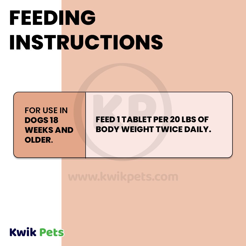 Four Paws Healthy Promise Potty Mouth Coprophagia Stool Eating Deterrent Dog Chewable Tablets - Feeding Instruction
