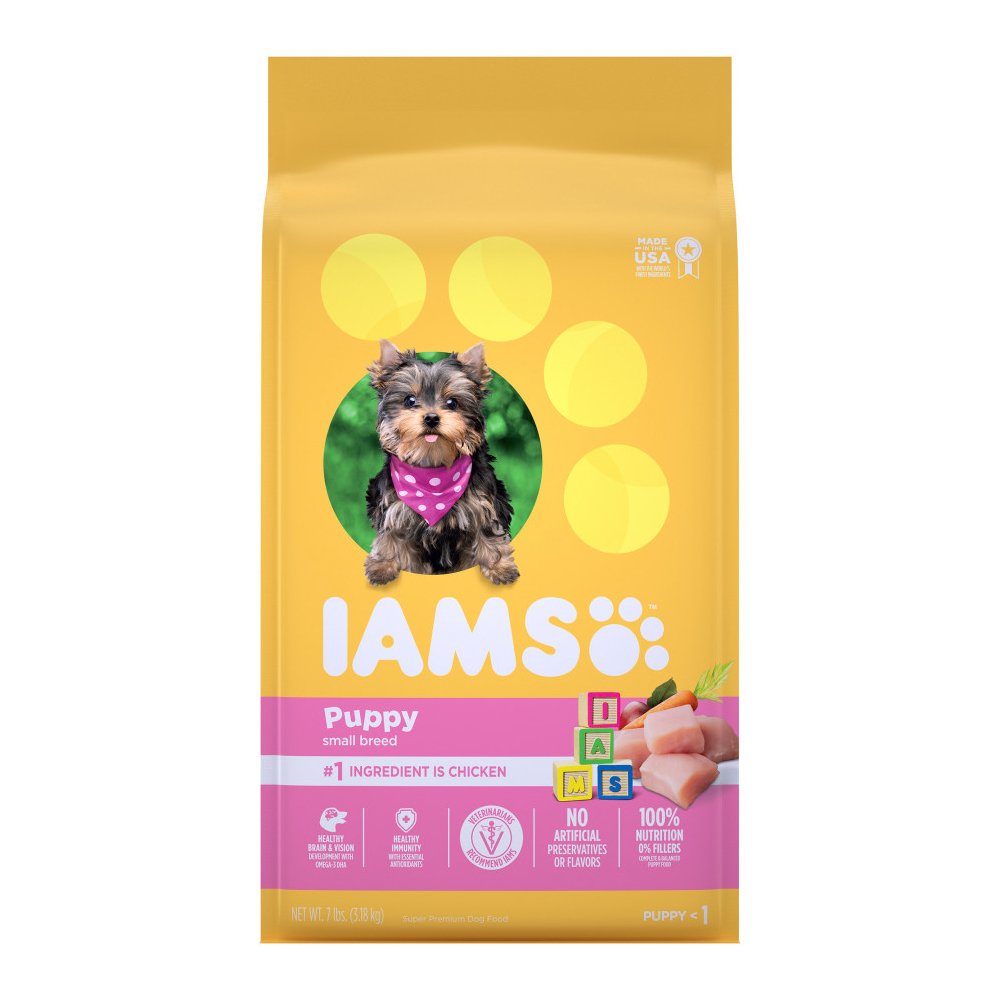 IAMS Smart Small & Toy Breed Puppy Dry Dog Food Real Chicken, 7 lb, IAMS