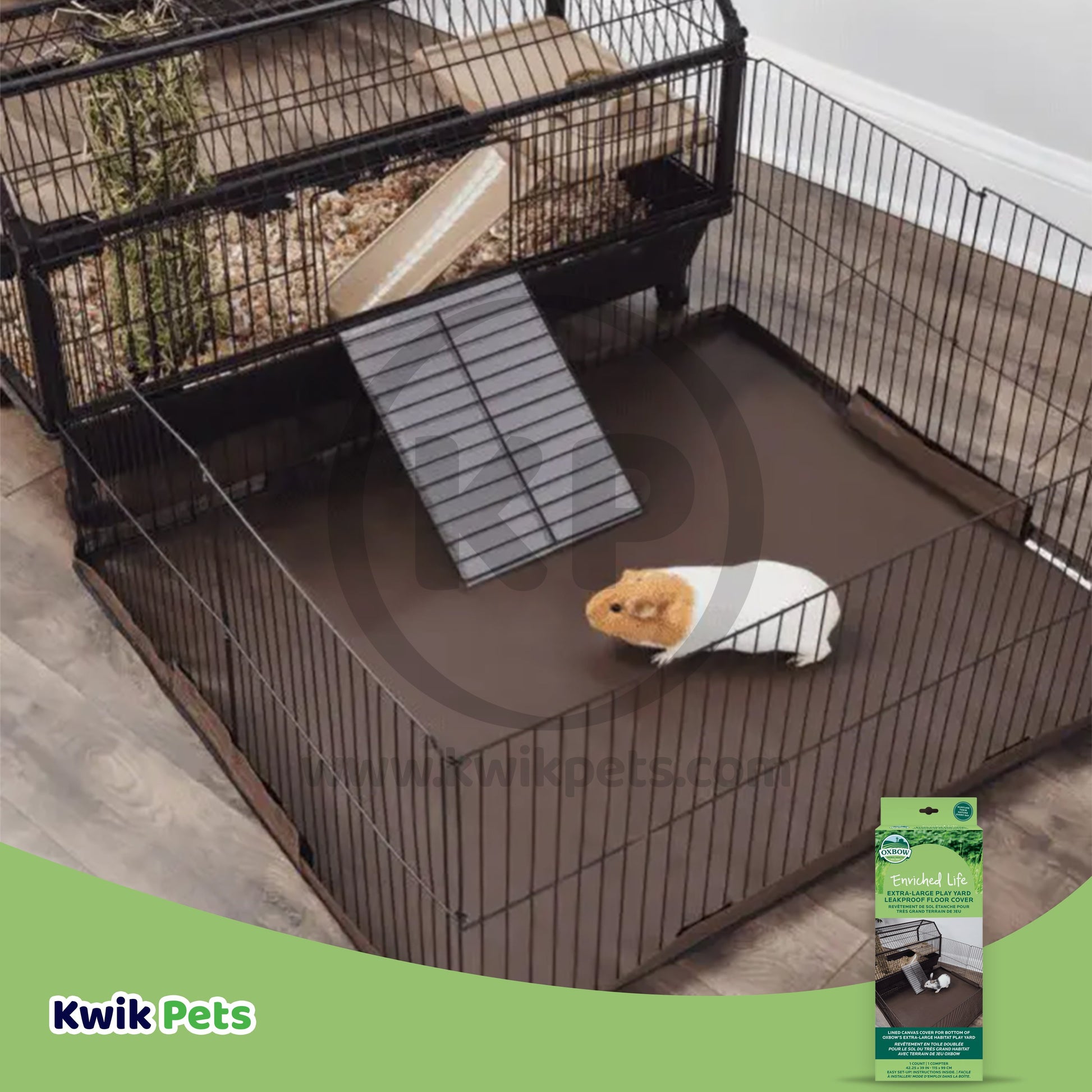 Oxbow Animal Health Enriched Life Leakproof Play Yard Floor Cover, XL - Kwik Pets
