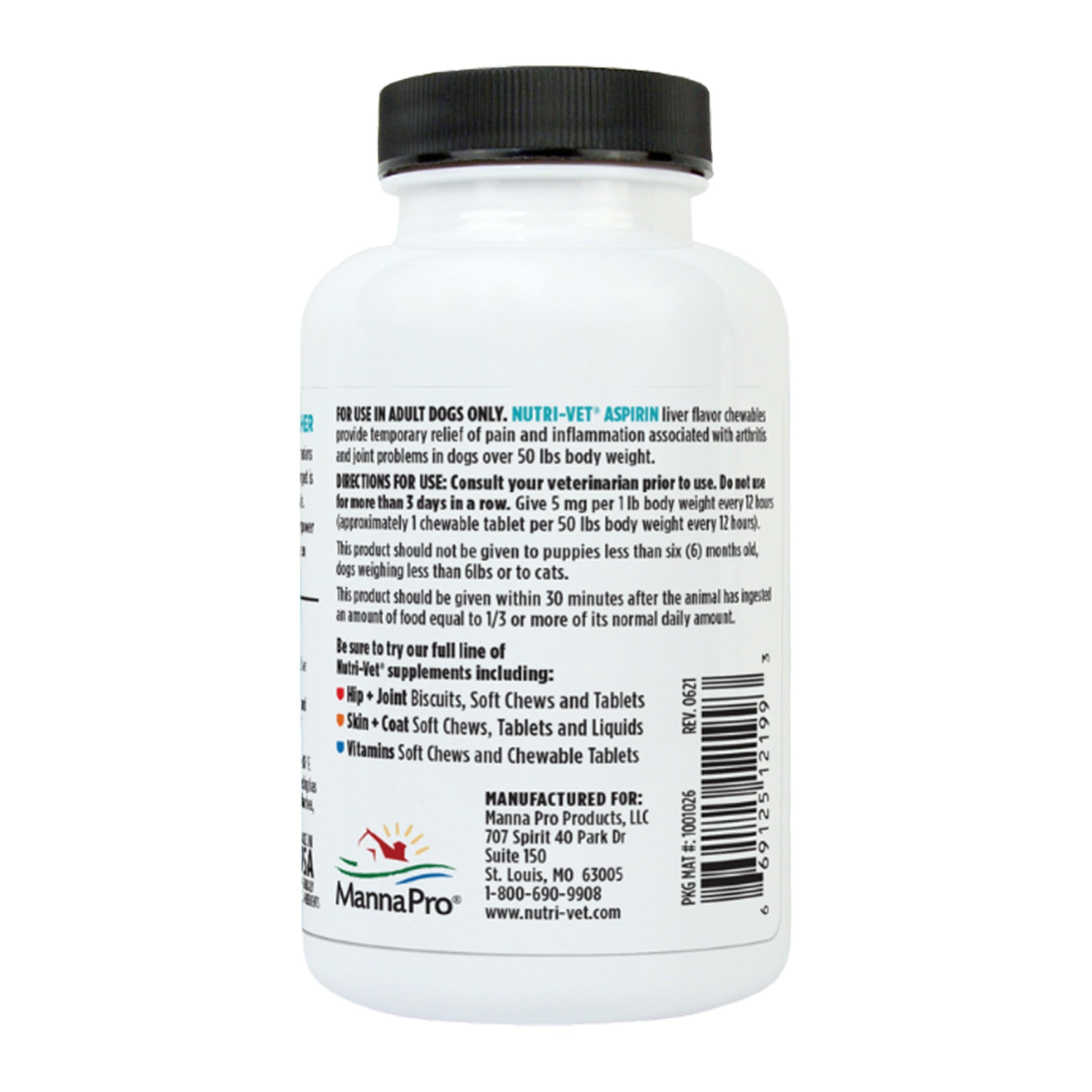 Nutri-Vet K9 Aspirin Liver Chewables Medium/Large Dog 75ct, Nutri-Vet