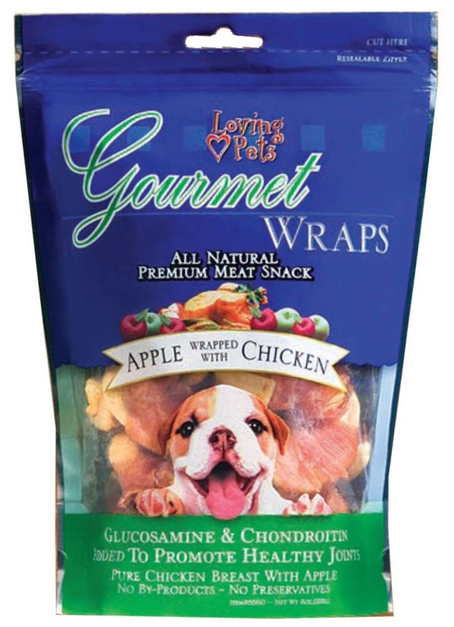 Loving Pets Gourmet Wraps Dog Treat Apple & Chicken, 6 oz, Loving Pets