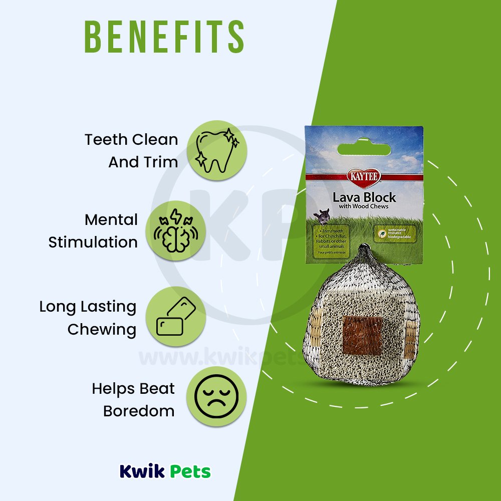 Kaytee Natural Lava Block with Wood Chews, Kaytee