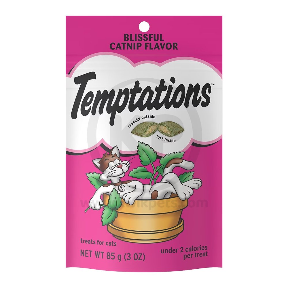 Temptations Classics Crunchy & Soft Adult Cat Treats Blissful Catnip, 3-oz, Temptations