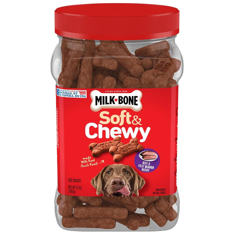 Milk-Bone Beef & Filet Mignon Recipe Chewy Dog Treats 25oz - Kwik Pets