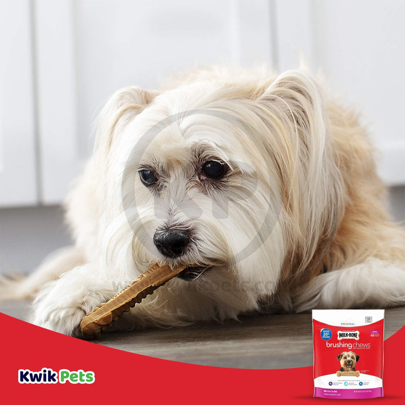 Milk-Bone Brushing Chews Dog Treat XS, 5-24lb, 48ct - Kwik Pets