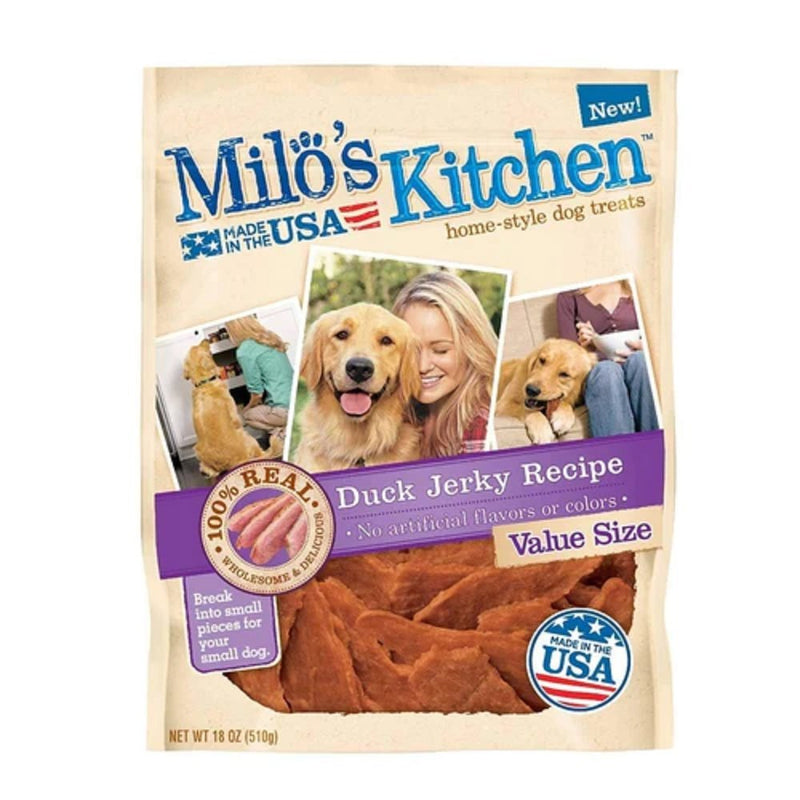 Milo's Kitchen Premium Large Duck Jerky 18oz - Kwik Pets