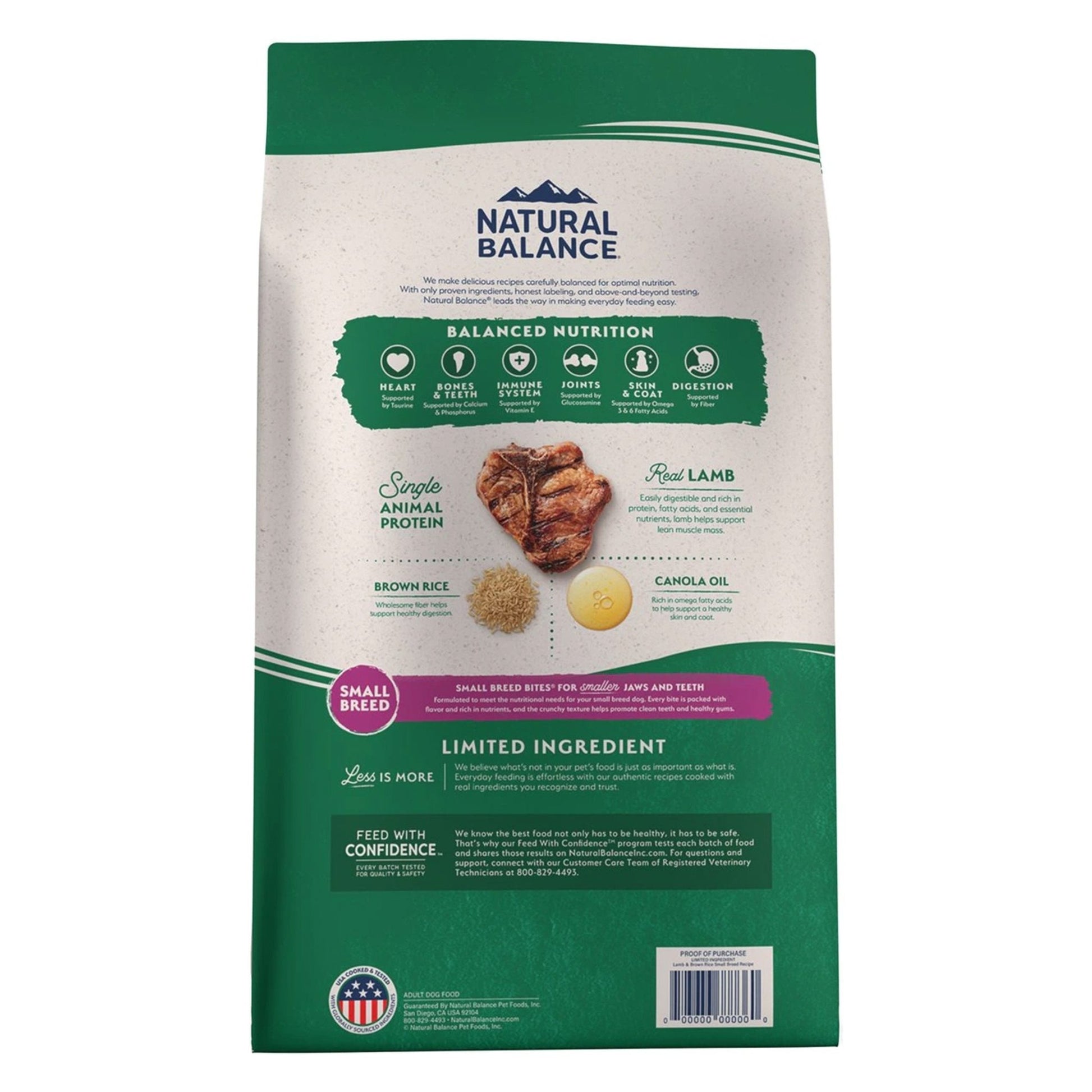 Natural Balance Pet Foods L.I.D. Small Breed Bites Dry Dog Food Lamb & Brown Rice, 4 lb - Kwik Pets