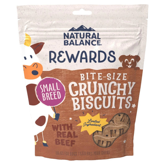 Natural Balance Pet Foods Rewards Crunchy Biscuits Dog Treats Beef, 8 oz - Kwik Pets