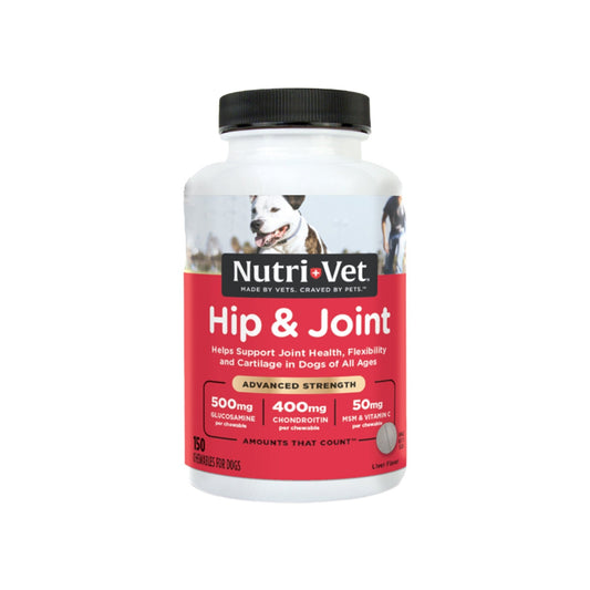 Nutri-Vet Hip & Joint Advanced Strength Chewables, 150 Ct - Kwik Pets