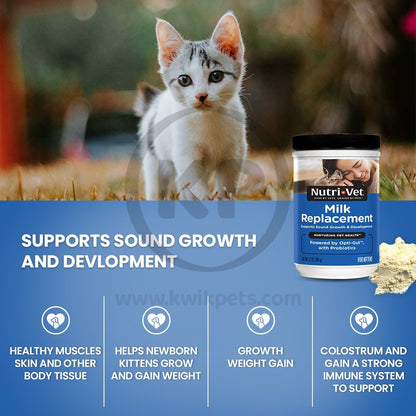 Nutri-Vet Milk Replacement for Kittens with Probiotics 12oz - Kwik Pets