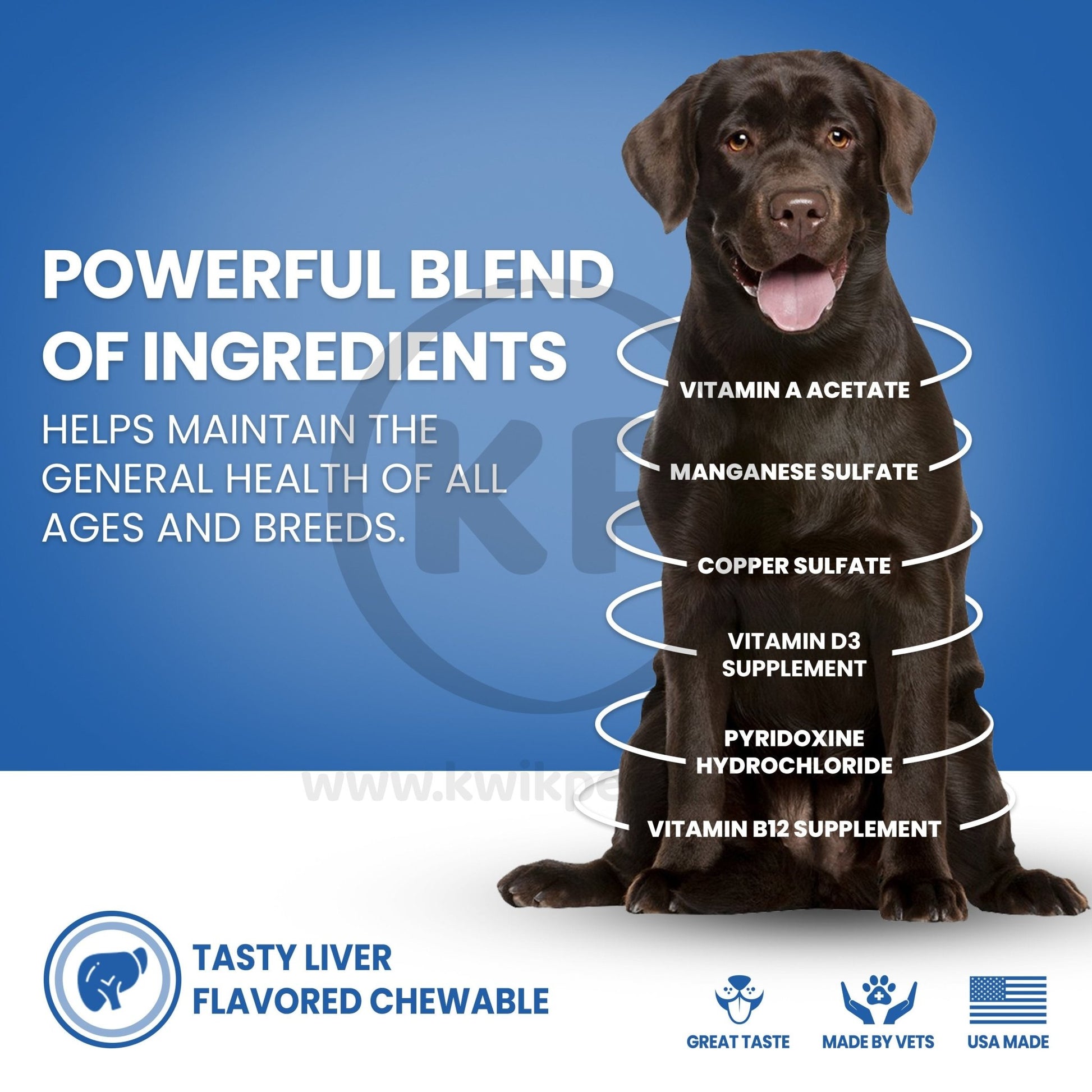 Nutri-Vet Multi-Vite Chewable Vitamins for Dogs Liver, 120 ct - Kwik Pets