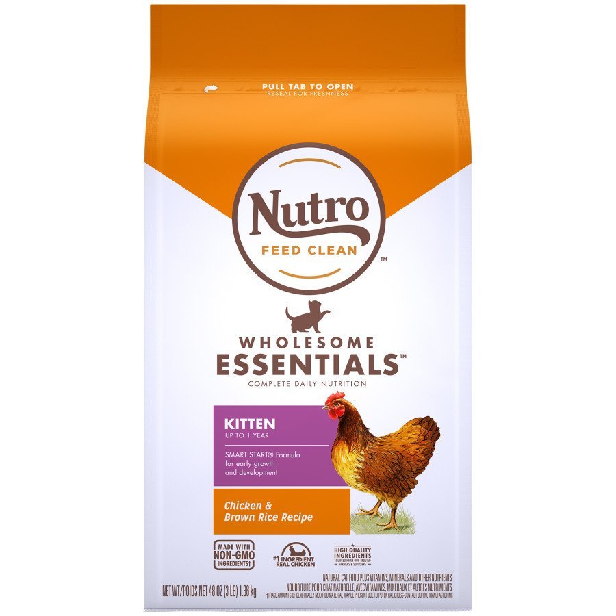 Nutro Products Wholesome Essentials Early Development Kitten Dry Cat Food Chicken & Brown Rice, 3 lb - Kwik Pets