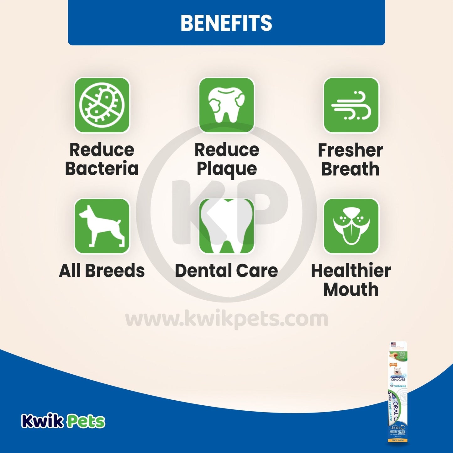 Nylabone Advanced Oral Care Natural Toothpaste Peanut Flavor, 2.5 oz - Kwik Pets
