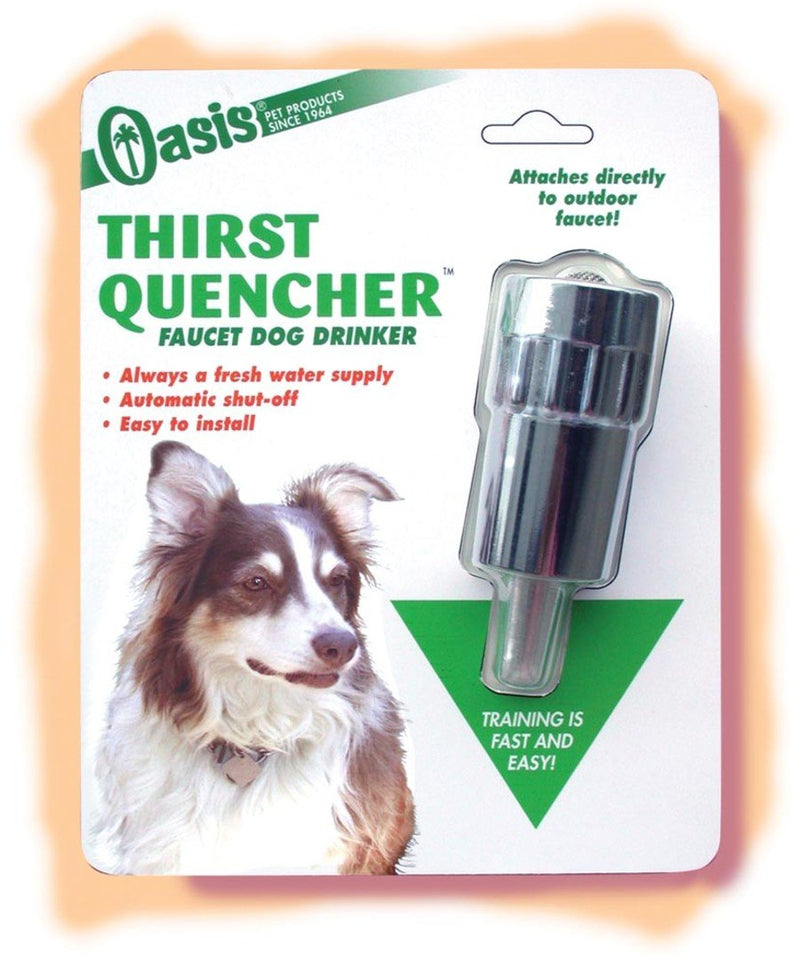 Oasis Thirst Quencher Faucet Dog Drinker Silver - Kwik Pets