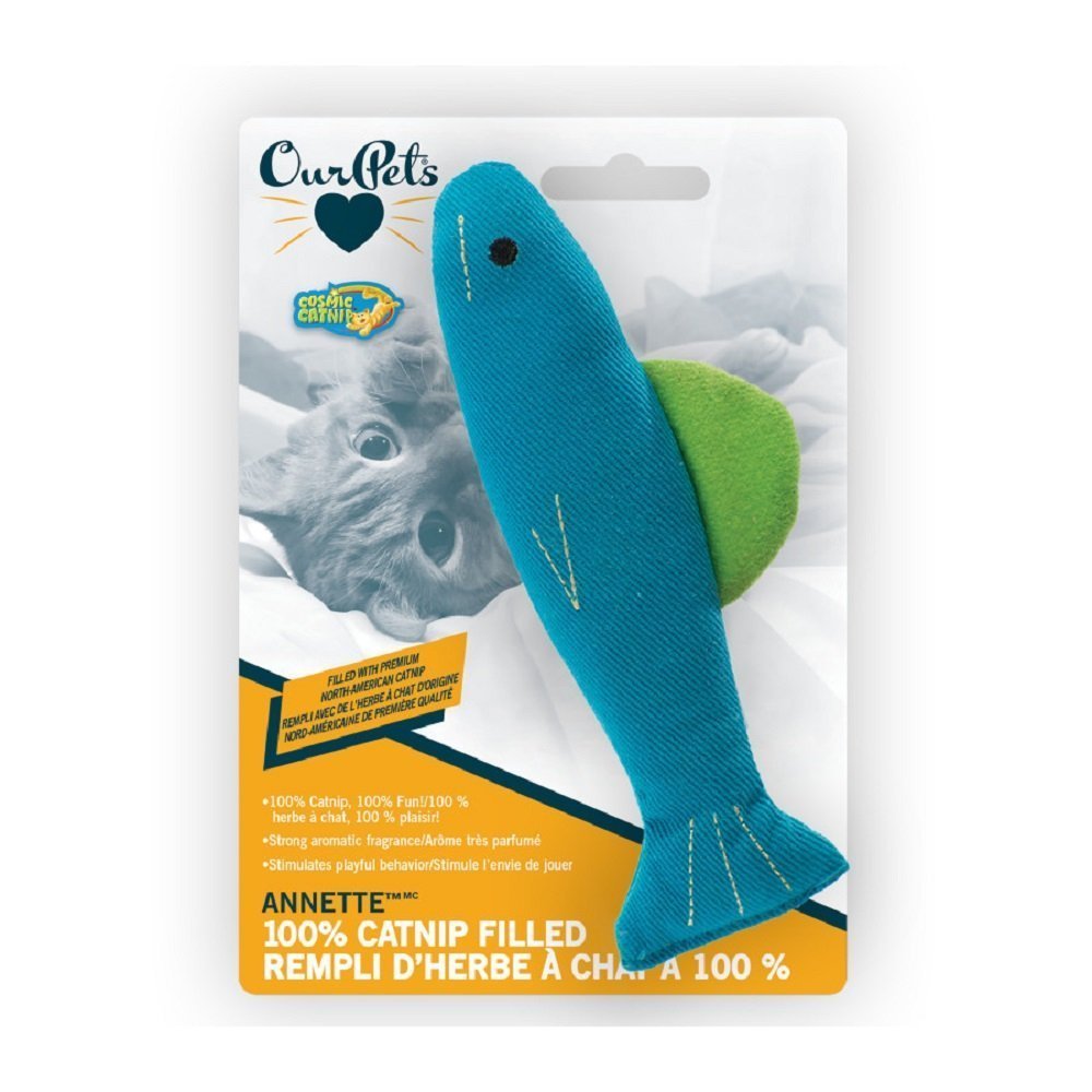 OurPets 100% Catnip Filled Fish 'Annette' Cat Toy Blue - Kwik Pets