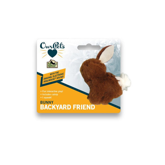 OurPets Play-N-Squeak Backyard Bunny Catnip Toy Brown - Kwik Pets