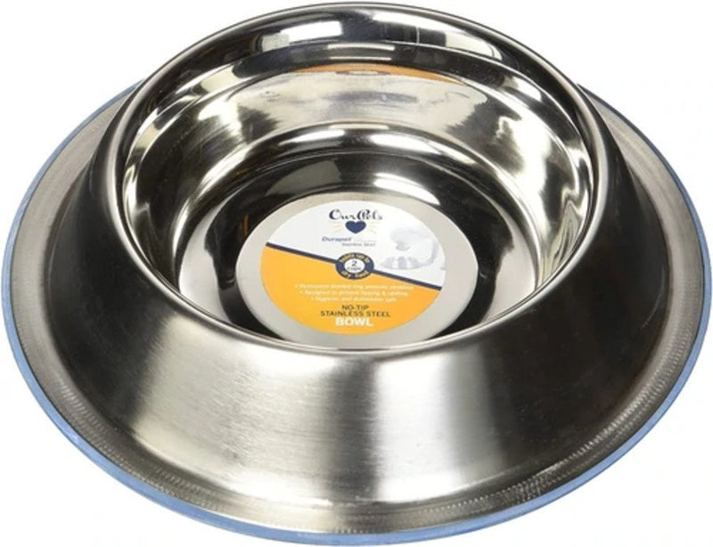 OurPets Premium Stainless Steel Non-Tip Dog Bowl, SM - Kwik Pets