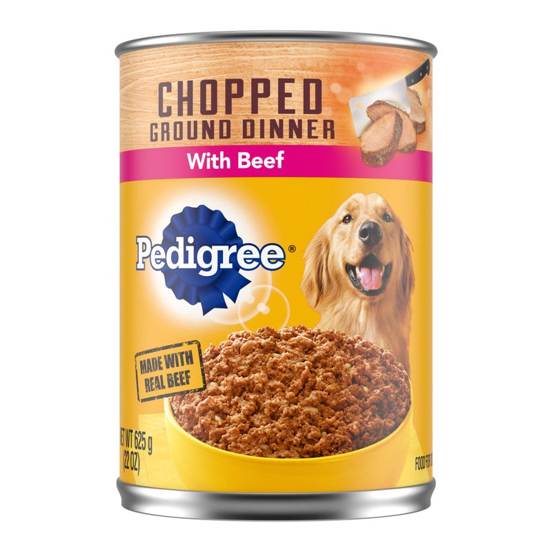 Pedigree Chopped Ground Dinner with Beef Canned Dog Food 22 oz - Kwik Pets