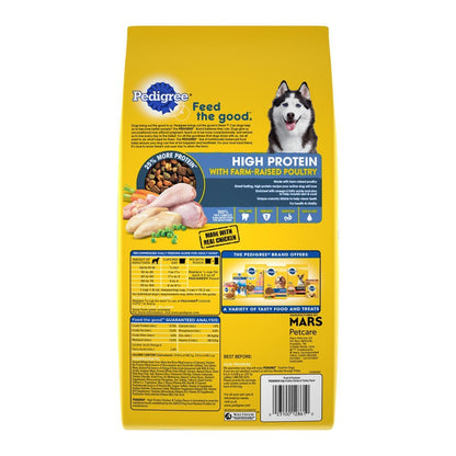 Pedigree High Protein Adult Dry Dog Food w/Farm-Raised Poultry Chicken & Turkey, 3.5 lb - Kwik Pets