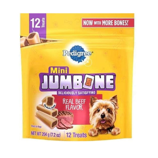 Pedigree Mini Jumbone Real Beef Flavor Dog Treats 12ct - Kwik Pets