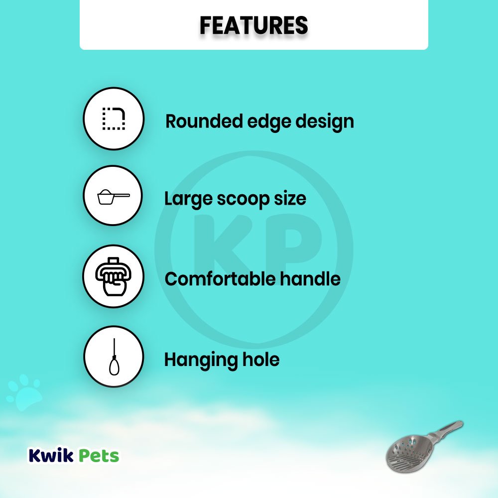 Petmate Booda Round Edge Litter Scoop Brushed Nickel - Kwik Pets