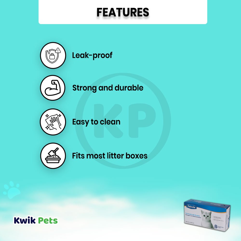 Petmate Litter Pan Liners Clear 8 ct, Jumbo - Kwik Pets