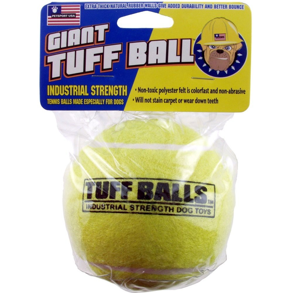 Petsport USA Tuff Ball Dog toy Yellow 4 in, Giant - Kwik Pets