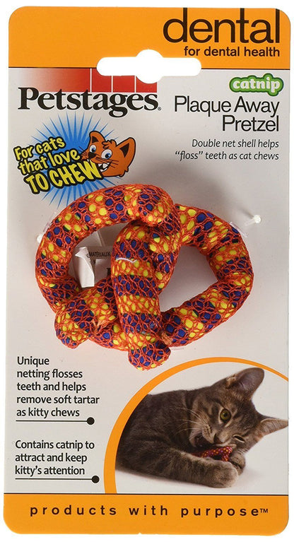 Petstages Plaque-Away Pretzel Catnip Toy - Kwik Pets